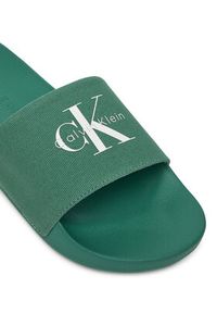 Calvin Klein Jeans Klapki Slide Monologo Cv YM0YM01367 Zielony. Kolor: zielony. Materiał: materiał #4