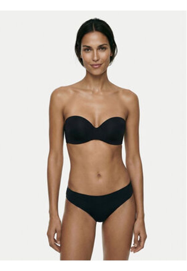 Wonderbra Biustonosz bardotka WB00032D Czarny. Kolor: czarny. Materiał: syntetyk