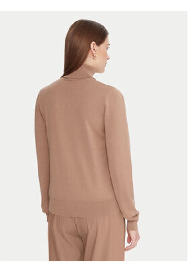 Liu Jo Sport Golf TF5219 MS63L Beżowy Regular Fit. Typ kołnierza: golf. Kolor: beżowy. Materiał: syntetyk. Styl: sportowy