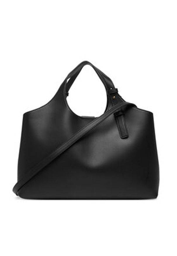 TOMMY HILFIGER - Tommy Hilfiger Torebka Th Logo Satchel AW0AW18282 Czarny. Kolor: czarny. Materiał: skórzane