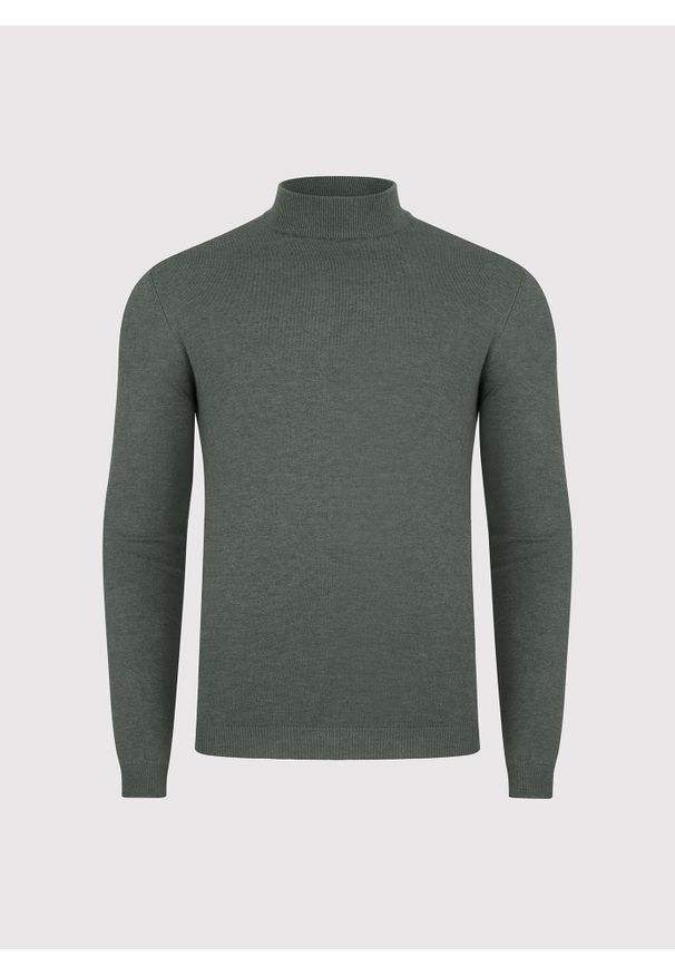 Pako Lorente - PAKO LORENTE - Półgolf męski w zielonym kolorze. Kolor: niebieski, brązowy, szary, zielony. Materiał: wiskoza, nylon. Wzór: gładki, ze splotem