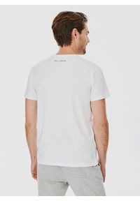 Pako Lorente - PAKO LORENTE – Biały gładki t-shirt v-neck. Kolor: czarny, biały, niebieski. Materiał: bawełna, elastan. Wzór: gładki #9