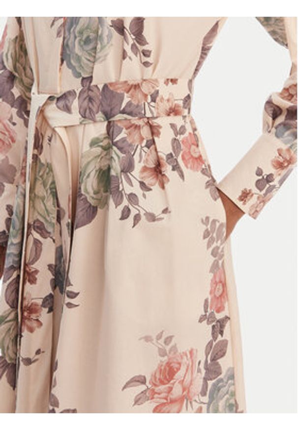 Marella Sukienka koszulowa Formica 2613221161 Beżowy Regular Fit. Kolor: beżowy. Materiał: bawełna. Typ sukienki: koszulowe