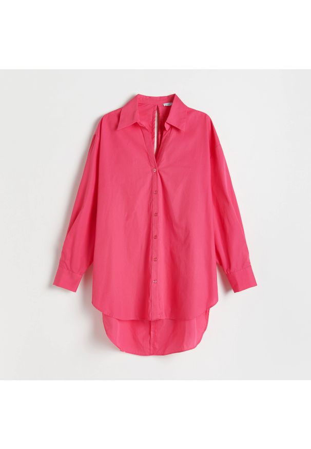 Reserved - Koszula z wiązaniem na plecach - Różowy. Kolor: różowy