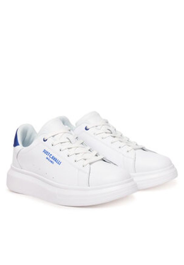 Just Cavalli Sneakersy 78QA3SBF Biały. Kolor: biały. Materiał: skóra