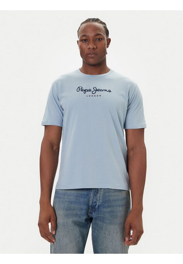 Pepe Jeans T-Shirt Eggo N PM509979 Niebieski Regular Fit. Kolor: niebieski. Materiał: bawełna