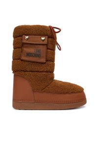 Love Moschino - LOVE MOSCHINO Śniegowce JA24452G0NISM21A Brązowy. Kolor: brązowy. Materiał: materiał