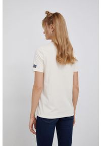 Superdry T-shirt damski kolor kremowy. Okazja: na co dzień. Kolor: beżowy. Wzór: nadruk. Styl: casual #5