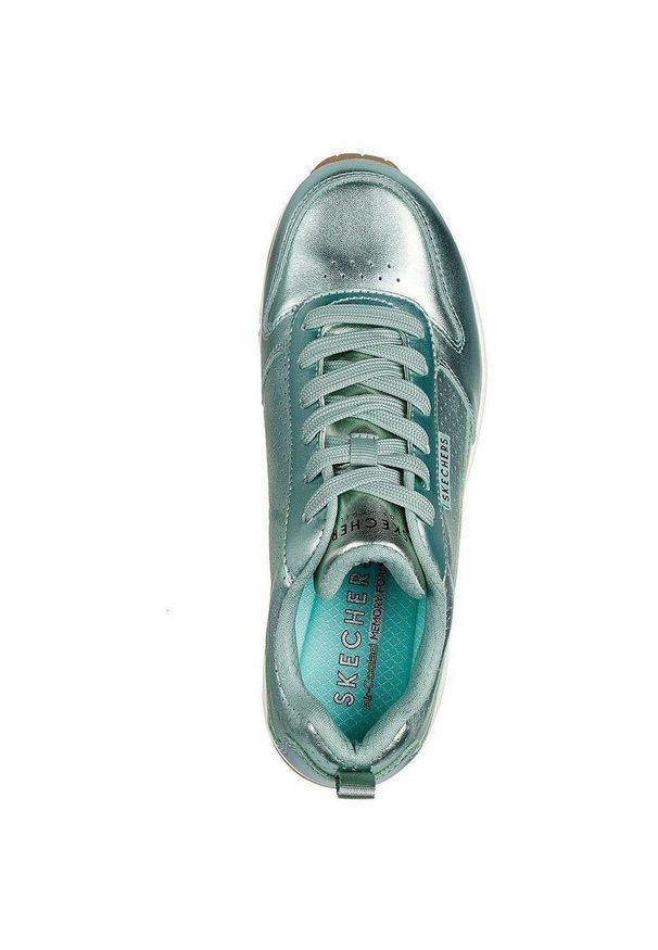 skechers - Buty sportowe damskie Skechers Uno Metallixs. Okazja: na co dzień. Kolor: zielony. Materiał: tkanina, materiał, skóra, skóra ekologiczna