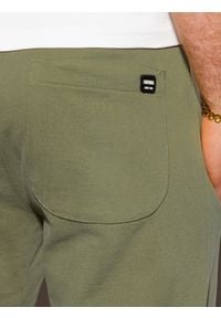 Ombre Clothing - Spodnie męskie dresowe P946 - khaki - XXL. Kolor: brązowy. Materiał: dresówka #4