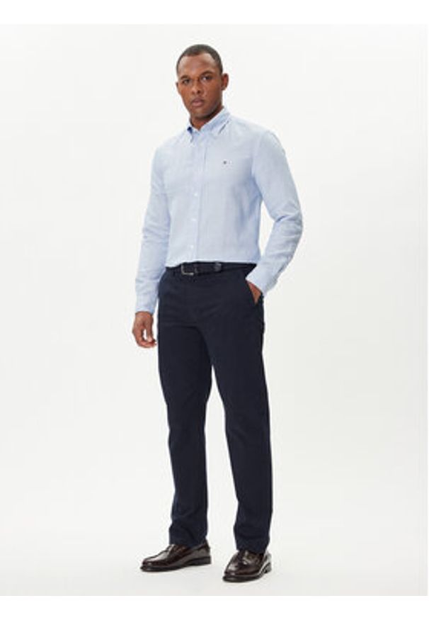 TOMMY HILFIGER - Tommy Hilfiger Koszula MW0MW40704 Błękitny Regular Fit. Kolor: niebieski. Materiał: bawełna