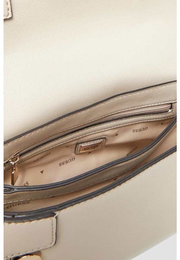 Guess - GUESS Taupe damska torebka Anadela. Kolor: beżowy. Materiał: skórzane