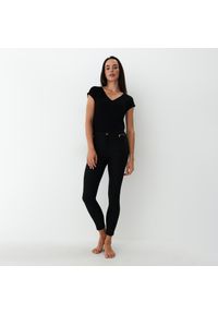 Mohito - Jeansy skinny fit ze wzorem - Szary. Kolor: szary. Materiał: jeans #1
