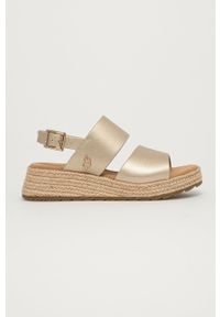 U.S. Polo Assn. Espadryle kolor złoty na koturnie. Zapięcie: klamry. Kolor: złoty. Materiał: materiał, guma. Wzór: gładki. Obcas: na koturnie #1