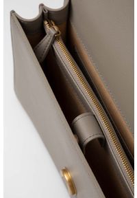 Pinko torebka skórzana kolor szary. Kolor: szary. Materiał: skórzane #5