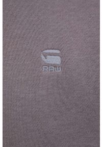 G-Star RAW - G-Star Raw bluza męska kolor fioletowy z kapturem gładka. Okazja: na co dzień. Typ kołnierza: kaptur. Kolor: fioletowy. Materiał: włókno, dzianina, materiał. Wzór: gładki. Styl: casual #2