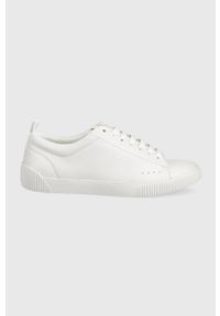 Hugo - HUGO buty Zero kolor biały. Nosek buta: okrągły. Zapięcie: sznurówki. Kolor: biały. Materiał: guma
