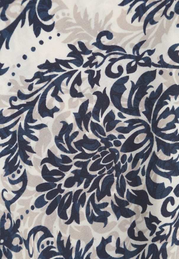 Born2be - Beżowo-Granatowa Rozkloszowana Sukienka z Bawełny bez Rękawów Horrilla. Kolor: beżowy. Materiał: bawełna. Długość rękawa: bez rękawów. Sezon: lato. Styl: boho