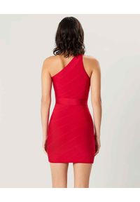HERVE LEGER - Czerwona sukienka mini. Kolor: czerwony. Materiał: materiał. Typ sukienki: dopasowane. Długość: mini #2