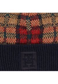 TOMMY HILFIGER - Tommy Hilfiger Czapka Tommy Check Beanie AW0AW15315 Granatowy. Kolor: niebieski. Materiał: wełna