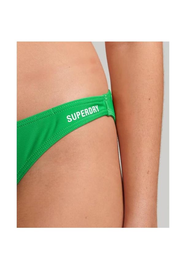 Dół od bikini Superdry Code Essential Bikini Brief. Kolor: zielony. Materiał: elastan, poliester