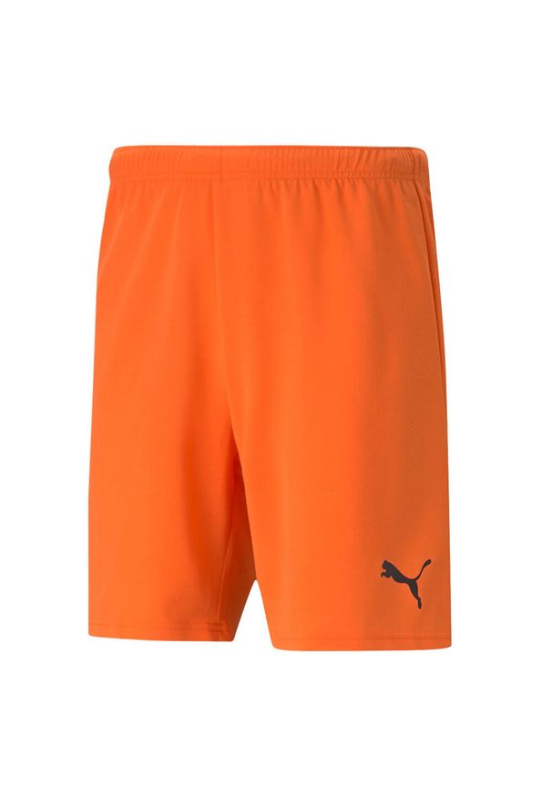 Puma - Męskie Spodenki Dresowe TeamRISE. Kolor: żółty, wielokolorowy, pomarańczowy. Materiał: dresówka