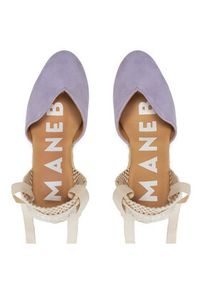 Manebi Espadryle Hamptons Heart-Shaped Wedge Espadrilles W 1.3 WH Fioletowy. Kolor: fioletowy. Materiał: zamsz, skóra