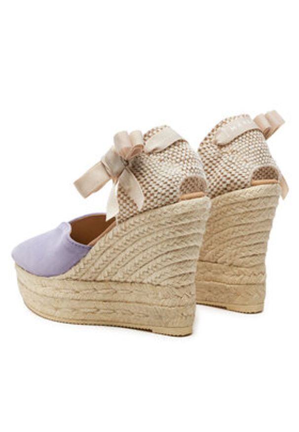 Manebi Espadryle Hamptons Heart-Shaped Wedge Espadrilles W 1.3 WH Fioletowy. Kolor: fioletowy. Materiał: zamsz, skóra