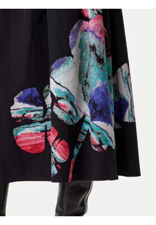 Desigual Spódnica trapezowa Ella Lacroix 25WWFW05 Czarny Regular Fit. Kolor: czarny. Materiał: bawełna
