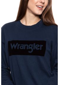 Wrangler - BLUZA WRANGLER HIGH RIB RETRO SWEAT NAVY W6N0HA114. Kolor: niebieski. Styl: retro #7