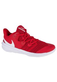 Buty siatkarskie męskie Nike Zoom Hyperspeed Court. Zapięcie: sznurówki. Kolor: biały, czerwony, wielokolorowy. Materiał: syntetyk, tkanina, materiał. Szerokość cholewki: normalna. Model: Nike Court, Nike Zoom