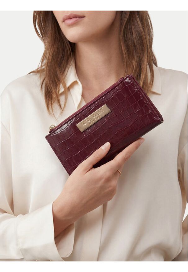 Nine West Portfel CEO-NW-W1-004-AW26 Bordowy. Kolor: czerwony. Materiał: skóra