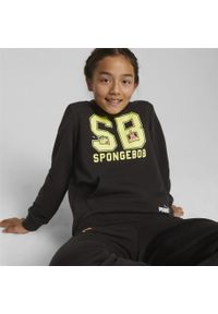 Bluza z kapturem Puma x Spongebob Squarepants, Dzieci. Typ kołnierza: kaptur. Kolor: czarny. Materiał: materiał, bawełna