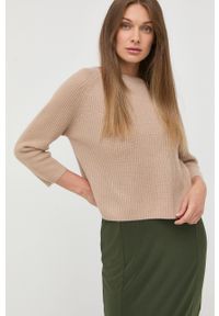 Weekend Max Mara sweter kaszmirowy damski kolor beżowy. Kolor: beżowy. Materiał: kaszmir. Długość rękawa: raglanowy rękaw #2