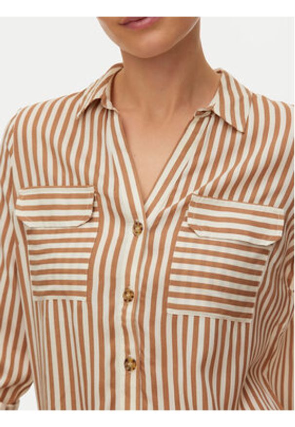 Vero Moda Koszula Bumpy 10275283 Beżowy Regular Fit. Kolor: beżowy. Materiał: wiskoza