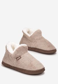 Renee - Brązowe Kapcie Futrzane z Cholewką za Kostkę Immilde. Wysokość cholewki: za kostkę. Zapięcie: bez zapięcia. Kolor: brązowy. Materiał: futro. Szerokość cholewki: normalna #2