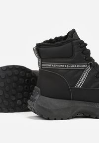 Renee - Czarne Sportowe Śniegowce Chunky na Platformie Ishweda. Kolor: czarny. Materiał: jeans. Obcas: na platformie. Styl: sportowy #5