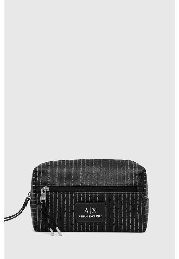 Armani Exchange kosmetyczka kolor czarny. Kolor: czarny