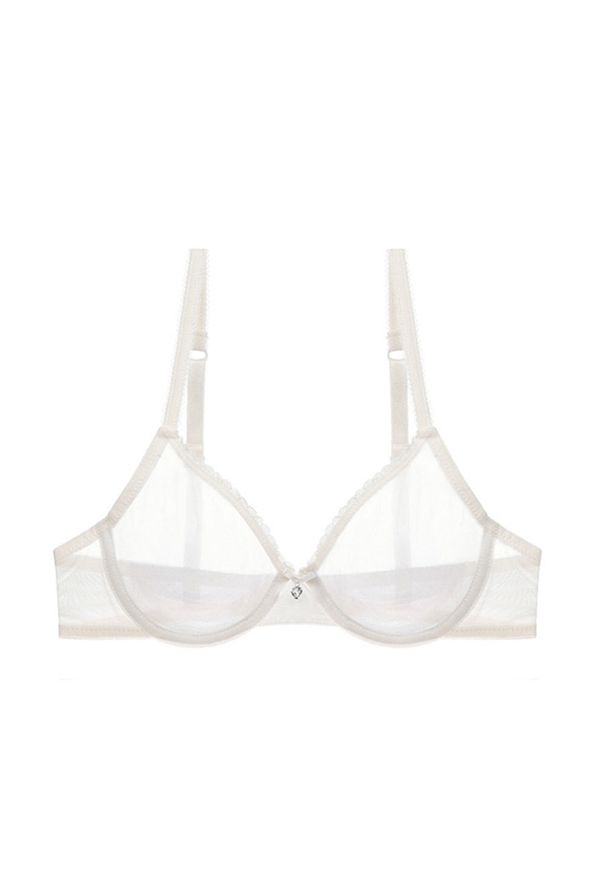 Intica - Biustonosz z siateczki z delikatnymi detalami Gunhilde. Kolor: biały. Materiał: materiał