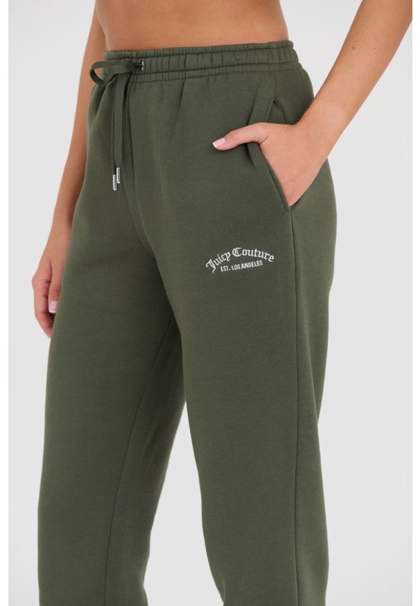 Juicy Couture - JUICY COUTURE Zielone damskie spodnie dresowe Recycled Wendy Jogger, Rozmiar XXS. Kolor: zielony. Materiał: dresówka
