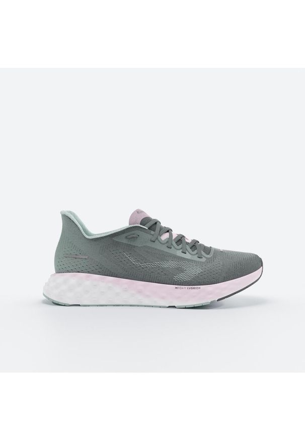 KIPRUN - Buty do biegania damskie Kiprun KS900 Light. Kolor: zielony, biały, wielokolorowy. Materiał: materiał. Szerokość cholewki: normalna. Wzór: geometria. Sport: fitness