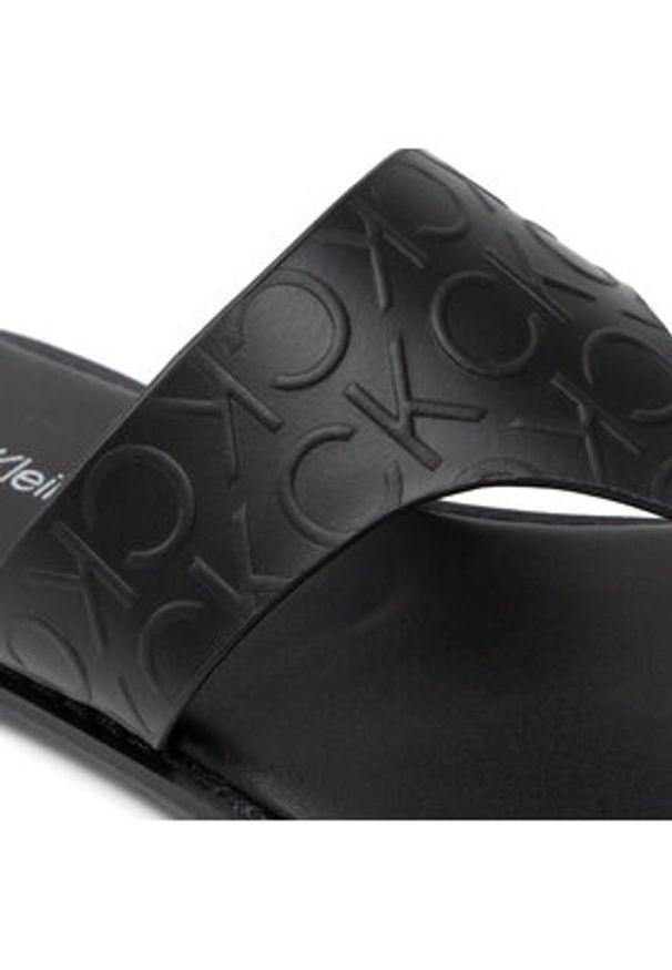 Calvin Klein Japonki Almond Flat Tp Slide Hf HW0HW01159 Czarny. Kolor: czarny. Materiał: skóra