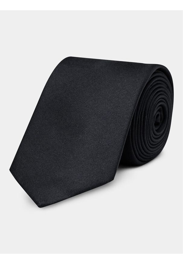 Calvin Klein Krawat Twill Solid Silk Tie K10K112320 Czarny. Kolor: czarny. Materiał: jedwab