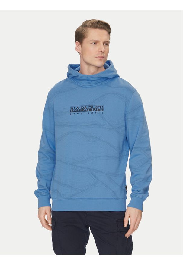 Napapijri Bluza Cellini NP0A4ILR Niebieski Relaxed Fit. Kolor: niebieski. Materiał: bawełna