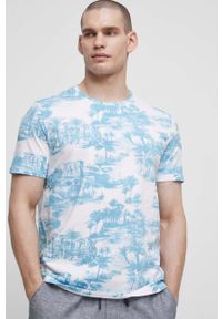 medicine - Medicine t-shirt bawełniany męski kolor biały wzorzysty. Kolor: biały. Materiał: bawełna. Długość rękawa: krótki rękaw. Długość: krótkie. Styl: klasyczny #1