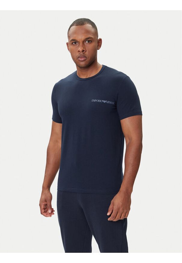 Emporio Armani Underwear Bluza EM000653 AF14976 UB102 Granatowy Regular Fit. Kolor: niebieski. Materiał: syntetyk