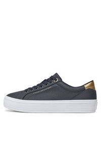 TOMMY HILFIGER - Tommy Hilfiger Sneakersy Essential Vulc Leather Sneaker FW0FW07778 Granatowy. Kolor: niebieski. Materiał: materiał #5