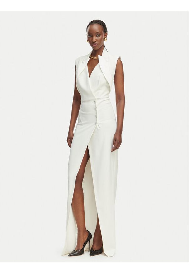 Elisabetta Franchi Sukienka wieczorowa AB-R31-61E2 Biały Regular Fit. Kolor: biały. Materiał: syntetyk. Styl: wizytowy