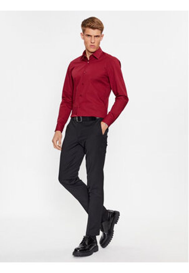 BOSS - Boss Koszula H-Hank-Kent-C1-214 50469345 Czerwony Slim Fit. Typ kołnierza: kołnierzyk klasyczny. Kolor: czerwony. Materiał: bawełna