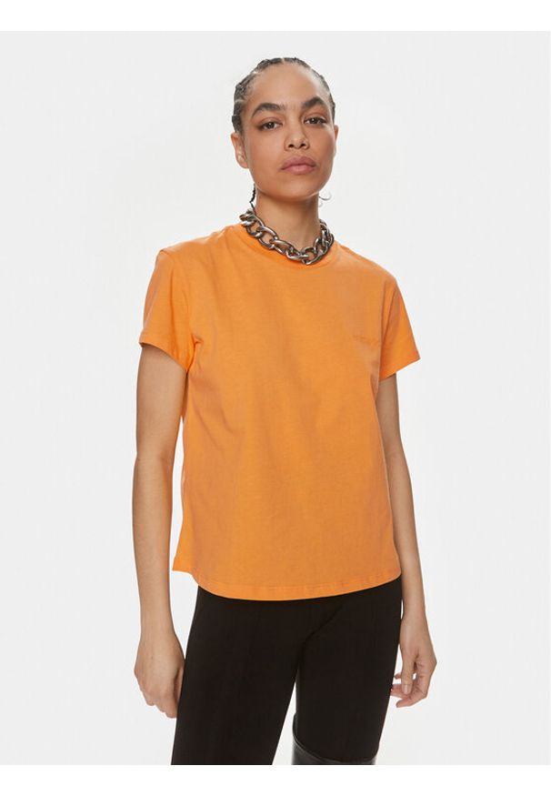 Patrizia Pepe T-Shirt 2M4373/J111-R824 Pomarańczowy Regular Fit. Kolor: pomarańczowy. Materiał: bawełna